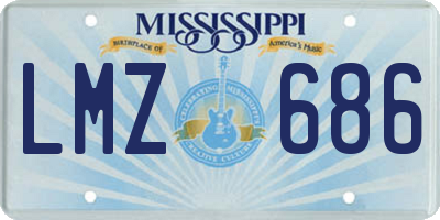 MS license plate LMZ686