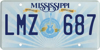 MS license plate LMZ687