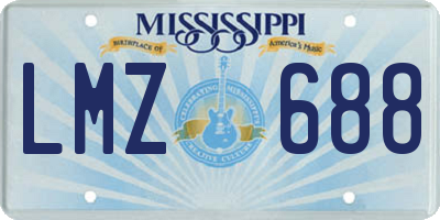 MS license plate LMZ688