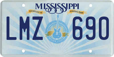 MS license plate LMZ690