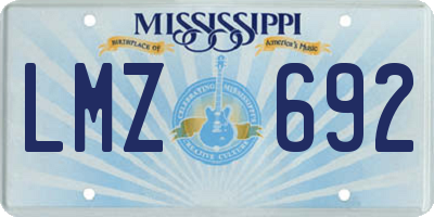 MS license plate LMZ692