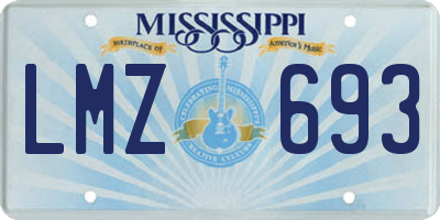 MS license plate LMZ693