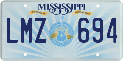 MS license plate LMZ694