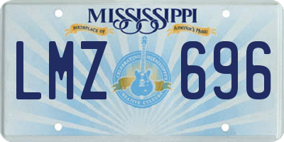 MS license plate LMZ696