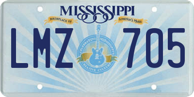 MS license plate LMZ705