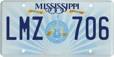 MS license plate LMZ706