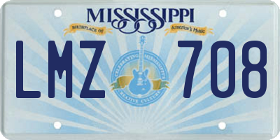 MS license plate LMZ708