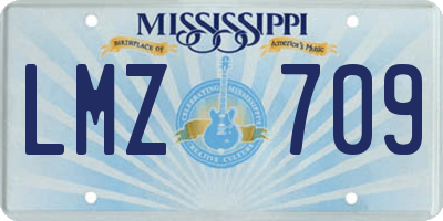 MS license plate LMZ709