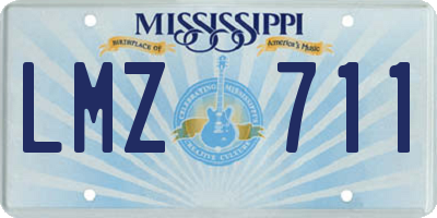 MS license plate LMZ711