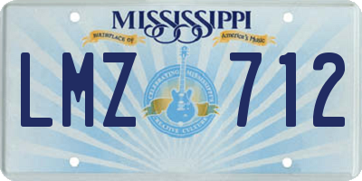 MS license plate LMZ712