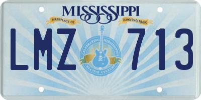 MS license plate LMZ713