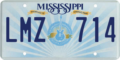 MS license plate LMZ714