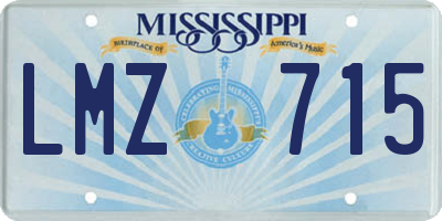 MS license plate LMZ715