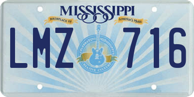 MS license plate LMZ716