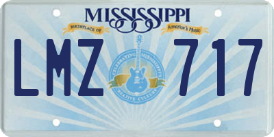 MS license plate LMZ717