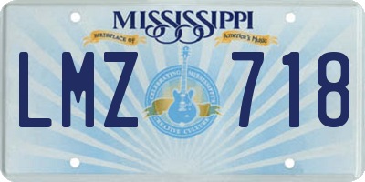 MS license plate LMZ718