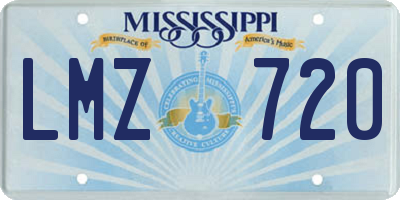 MS license plate LMZ720
