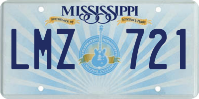 MS license plate LMZ721