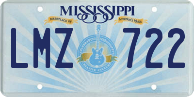 MS license plate LMZ722
