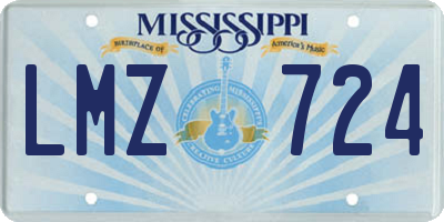 MS license plate LMZ724