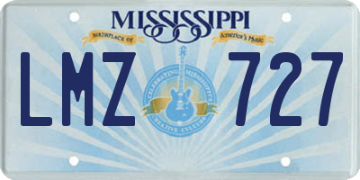 MS license plate LMZ727
