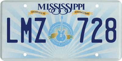 MS license plate LMZ728