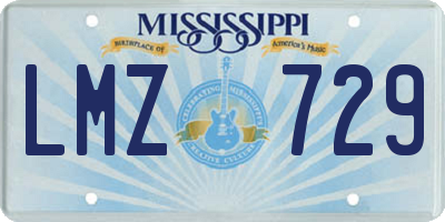 MS license plate LMZ729