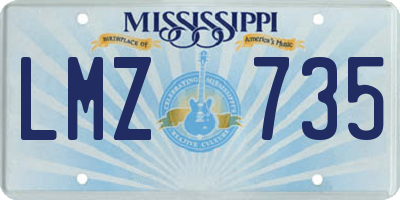 MS license plate LMZ735