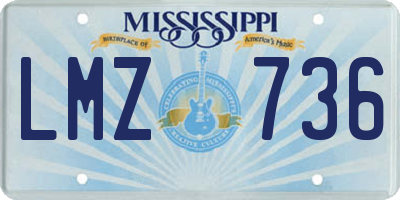 MS license plate LMZ736