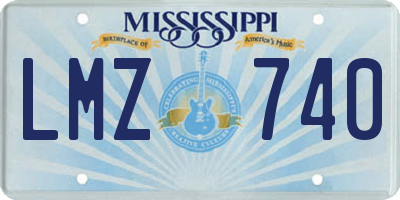 MS license plate LMZ740