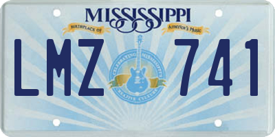 MS license plate LMZ741