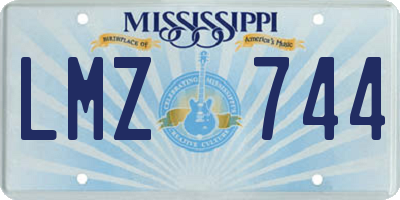 MS license plate LMZ744
