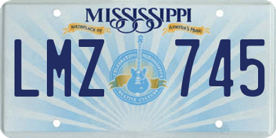 MS license plate LMZ745