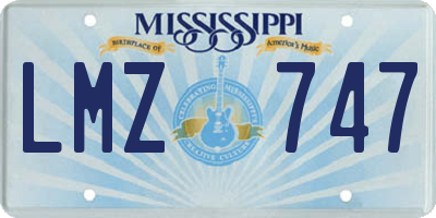 MS license plate LMZ747