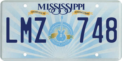MS license plate LMZ748