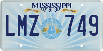 MS license plate LMZ749