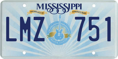 MS license plate LMZ751