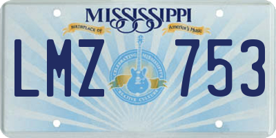 MS license plate LMZ753