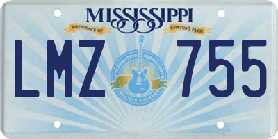 MS license plate LMZ755