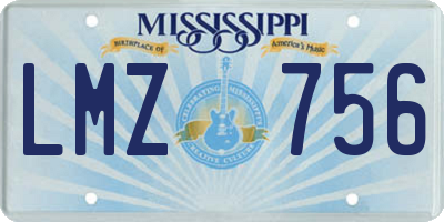 MS license plate LMZ756