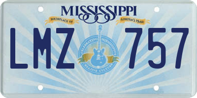 MS license plate LMZ757