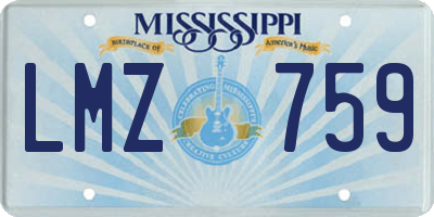 MS license plate LMZ759