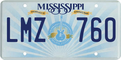 MS license plate LMZ760