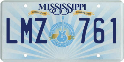 MS license plate LMZ761