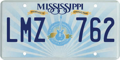 MS license plate LMZ762