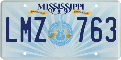MS license plate LMZ763