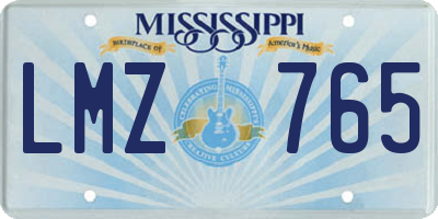 MS license plate LMZ765