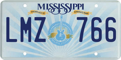 MS license plate LMZ766