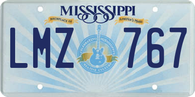 MS license plate LMZ767