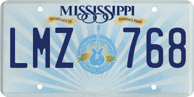 MS license plate LMZ768